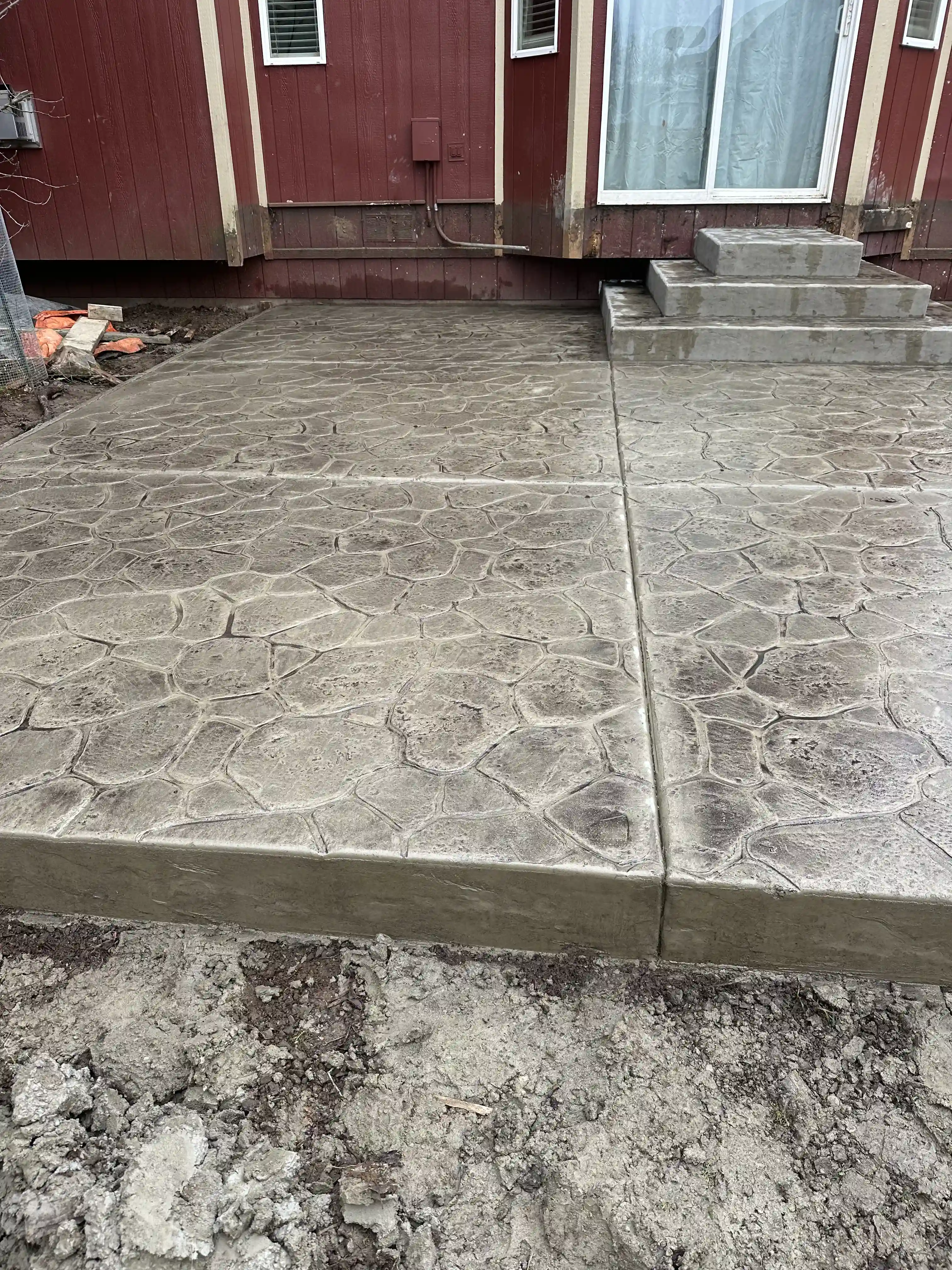 Patio replacement with steps Steps (Stamped Finish) project in Sherwood, OR